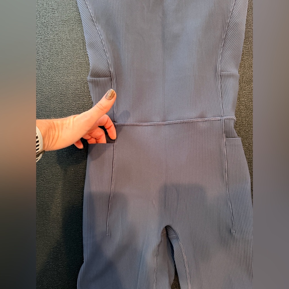 Athleta Granite Blue Jumpsuit Small Tall - Picture 7 of 11